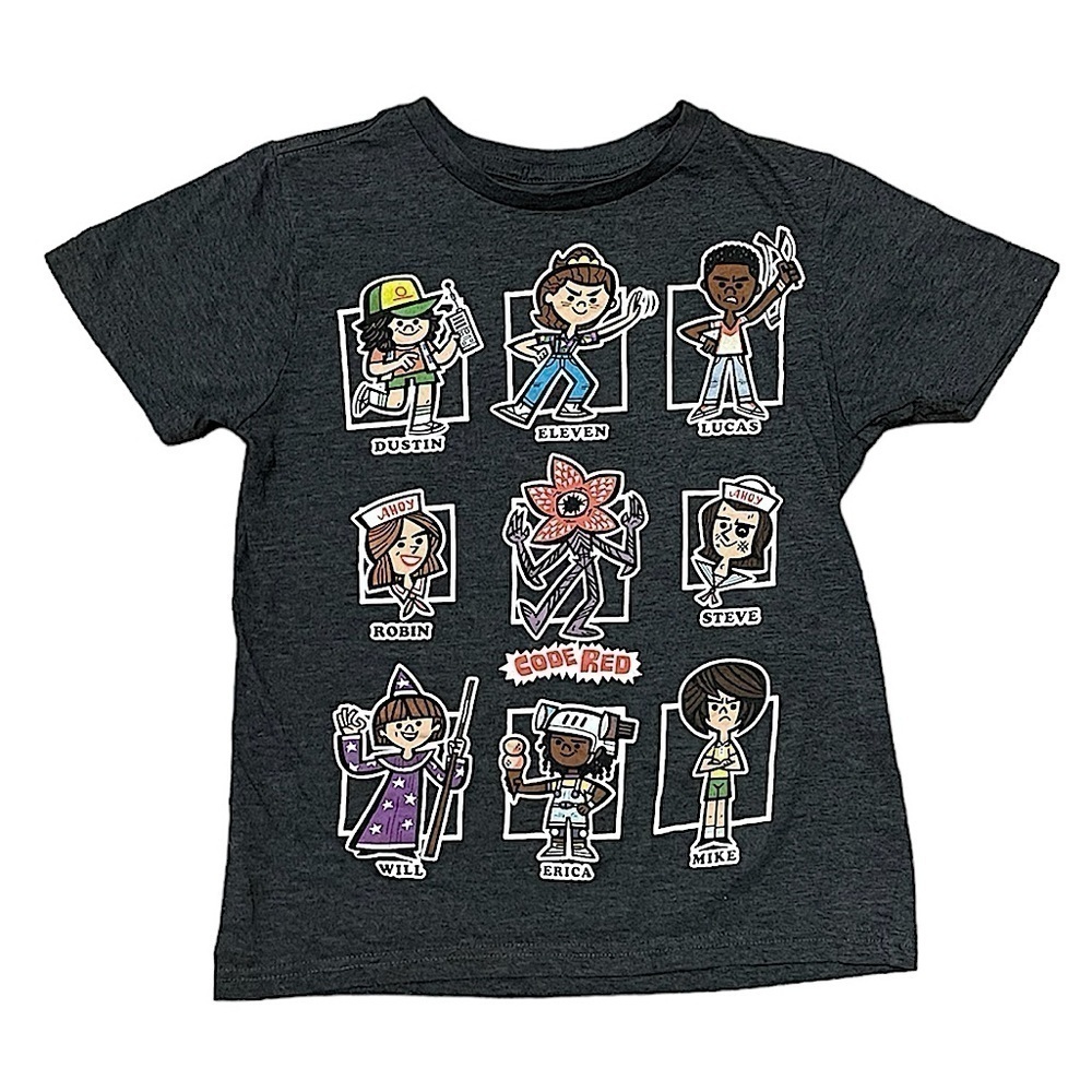 Strangers Things Big Boys' Animated Character Boxes Code Red T-Shirt